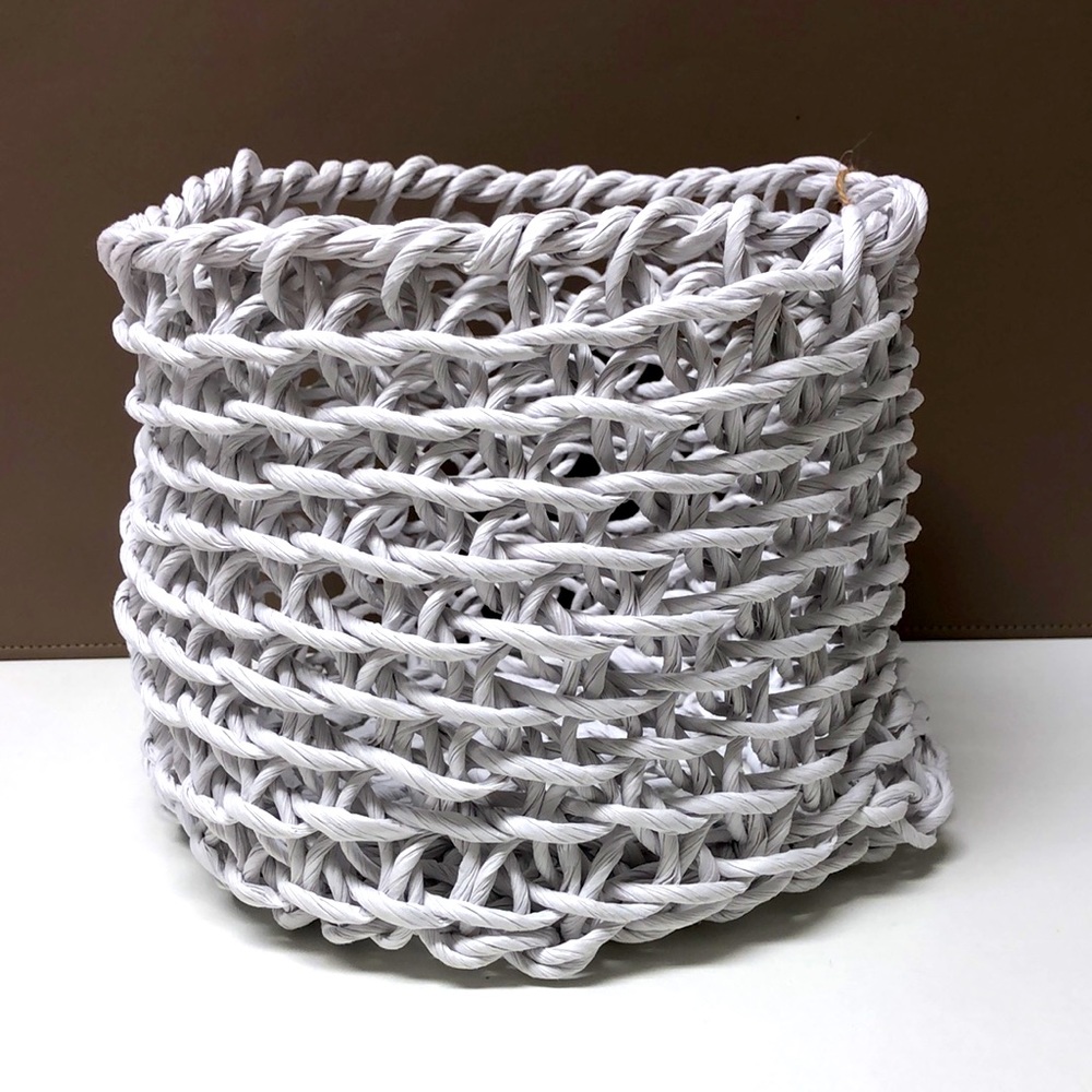The Showroom White Woven Folding Basket